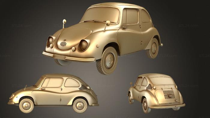 Автомобили и транспорт (Субару 360 1958, CARS_3478) 3D модель для ЧПУ станка